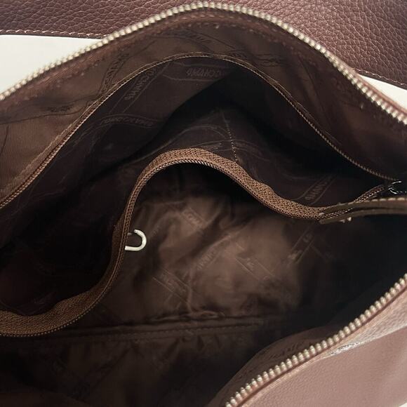 Longchamp Pebbled Genuine Leather Shoulder Bag Crossbody Brown 15X 10 Medium - Picture 9 of 12